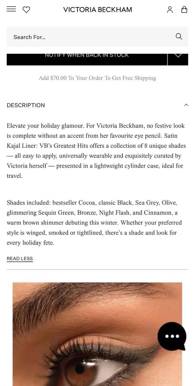 Victoria Beckham Beauty Satin Kajal Liner Gift Set: 8 VB's Greatest Hits. NEW!